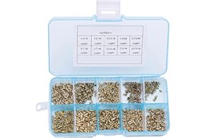 LJHNBA 1000PCS Rivets M0.9 M1.3 M1.5 M1.7 Mix Circuit Board PCB Nails Copper Hollow Rivet Kit Grommet Tool Kit 1 Inch