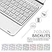 Boriyuan iPad Keyboard Case for iPad 9.7 2018 2017/iPad Pro 9.7/iPad Air 2/ iPad Air 1, 7 Color Backlit Bluetooth Keyboard Case Folio Smart 360 Rotate Stand Keyboard Cover for iPad 9.7 inch(Silver)