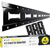 DC Cargo Mall E Track Vertical Tie Down Rail Kit 4' (2 Pack) for Garages, Vans, Trailers, Motorcycle Tie Downs, ATV Mountings - Secure Cargo &amp; Heavy Loads Up to 2,000 lbs