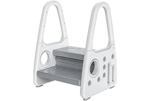 GUPAMIGA Toddler Step Stool for Kids，Toddler Step Ladder for Step Stool for Bathroom, Kitchen and Toilet Potty Training Learning Helper with Handles (Two Floors)
