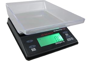 US Balance Backlit LCD Display Table Scale, 2000 x 0.1gm, Black