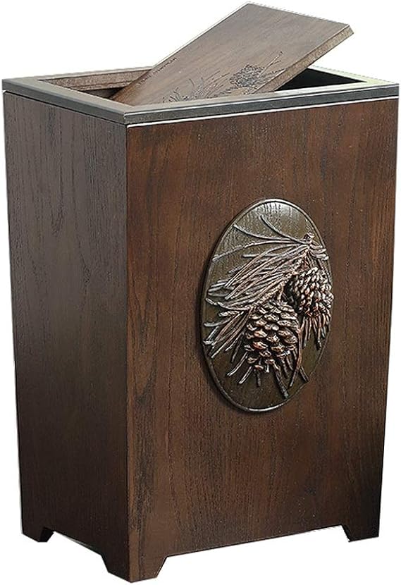 King Boutiques Bote de Basura Estilo Americano Hogar Madera Creativa