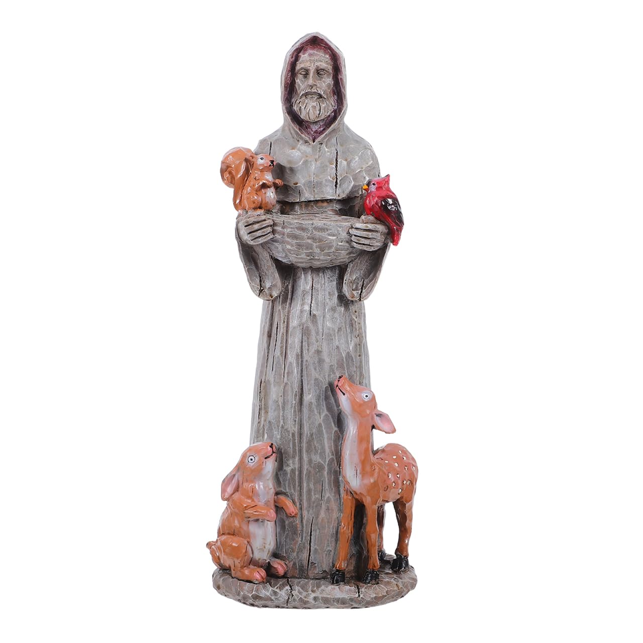 Photo 1 of Housoutil St. Garden Statue, Resin Bird Feeder, St. Statue for Outdoor Decor, 11.81 X 4.33 X 3.34 Inch