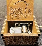 Phoenix Appeal Beautiful Hand Cranked Carved Wooden Music Box: Game of Thrones, Harry Potter, Final Fantasy, Merry Christmas Theme Gift, (Beauty and The Beast, Wood)