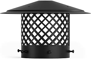 Hahaemall 6 Inch Chimney Cap Round Chimney Cover, Fireplace Chimney Caps for Outside, Chimney Rain Caps, Roof Vent Cap, All Weather, Easy to Install, Black