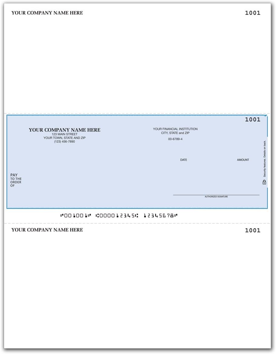 CheckSimple Laser Business Checks, Middle Format for MAS & Businessworks Software (100 Qty) - Custom : Office Products