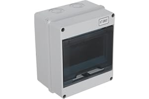 HAKIDZEL Waterproof Dustproof 6-Way Plastic Din Rail Circuit Breaker Box Electrical Panel Enclosure Outdoor
