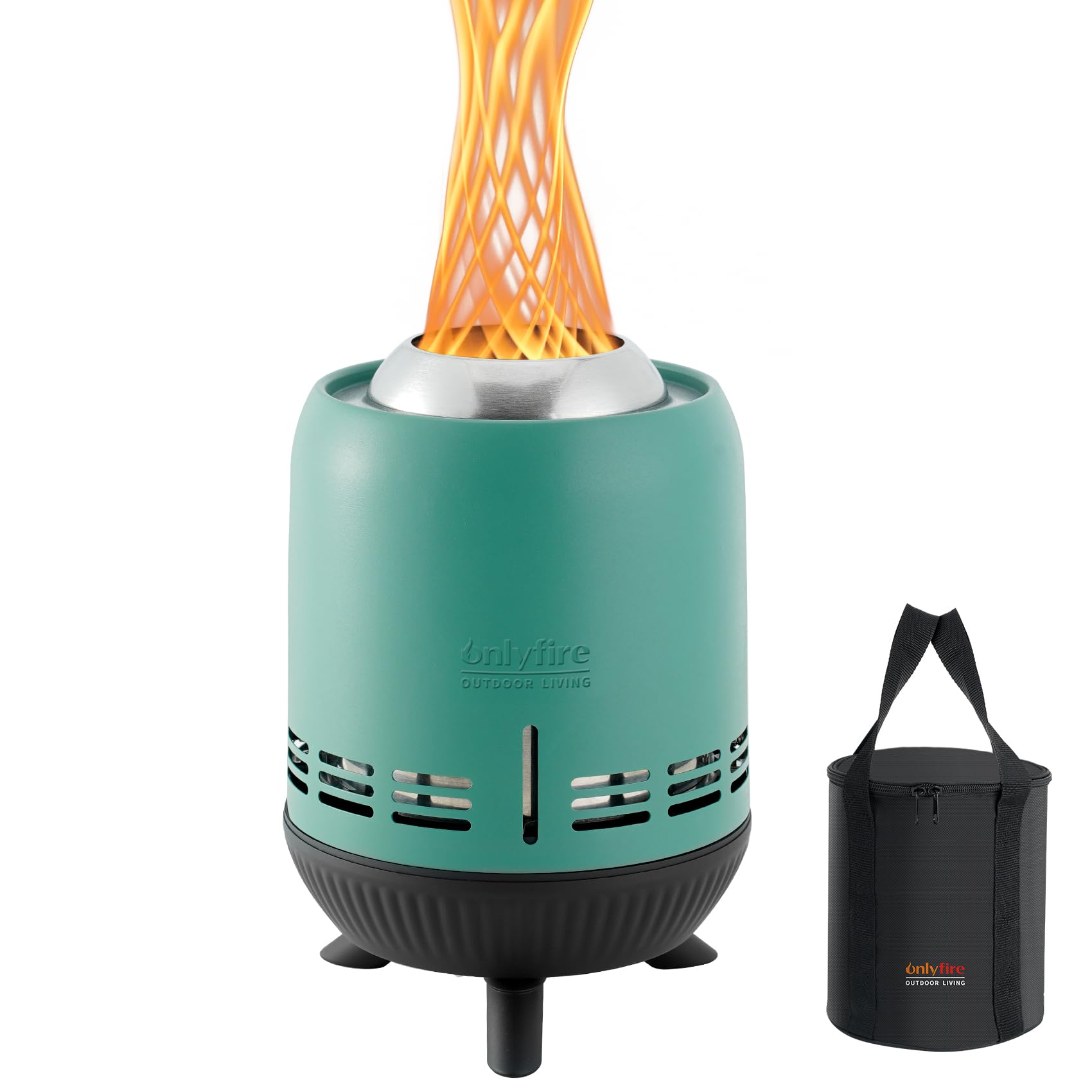 Onlyfire Smokeless Fire Pit with Carrying Bag, Mini Tabletop Fire Pit, Wood&Pellet Burning Fireplace for Outdoor Camping Tailgating Patio Backyard, Blue