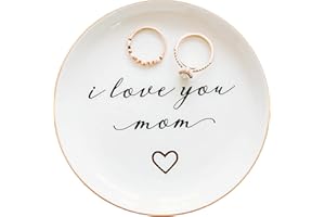 Mom Gifts for Mom - I Love You Jewelry Ring Dish | Birthday Gift for Mom from Daughter Son | Ring Holder Jewelry Dish for Wom