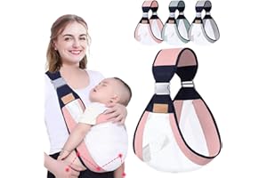 NARUTOO Breathable Baby Sling, Adjustable Baby Carrier, Baby Carrier Wrap, Quick Dry, Thick Shoulder Straps for 0-36 Months B