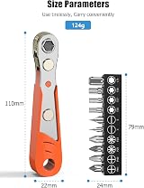 Ancable Right Angle Phillips Magnetic Screwdriver 1/4” PH2 Mini Ratchet view 7