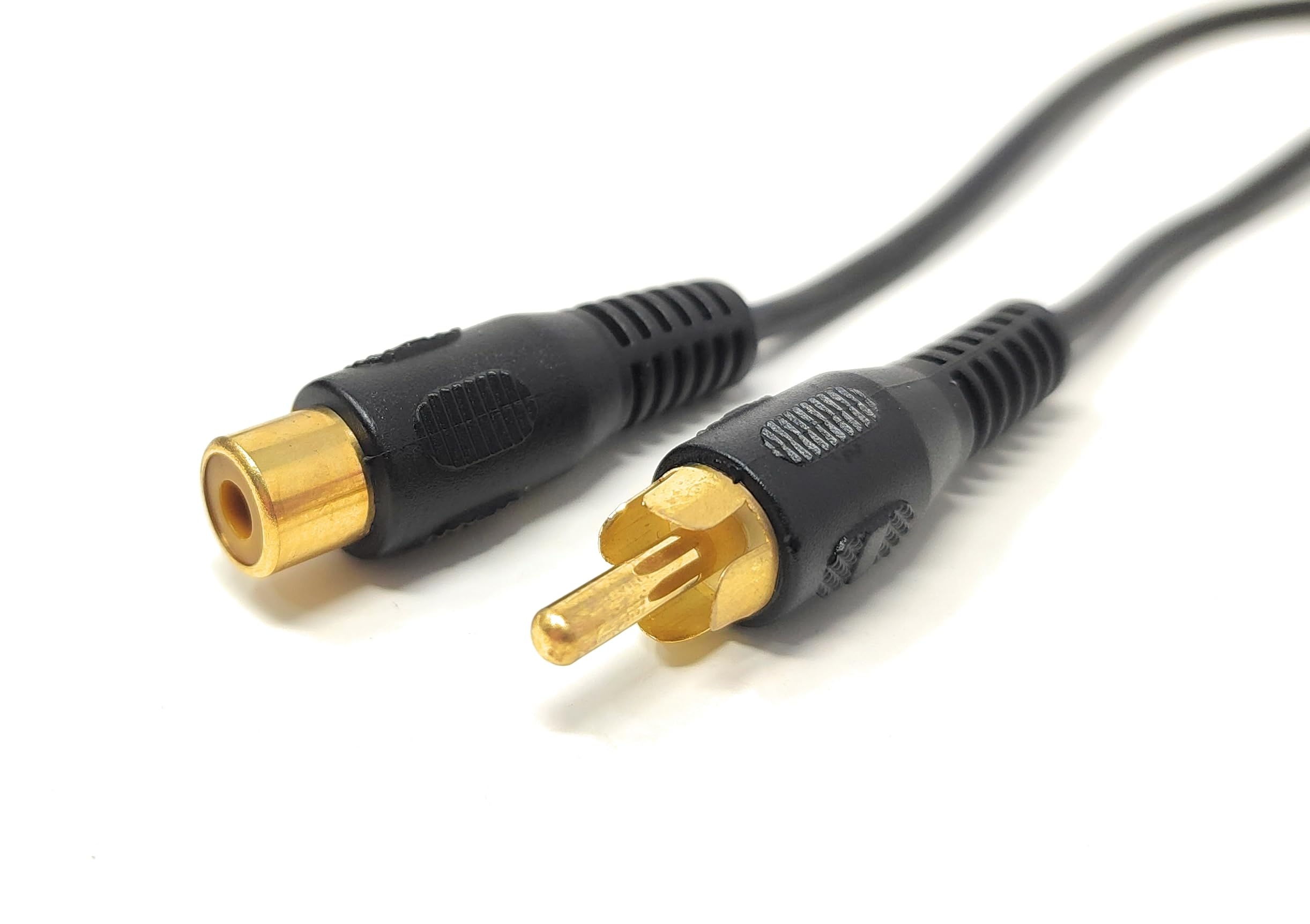 mCore 10m RCA Extension Mono Cable Male to Female Shielded Single Composite Adapter Cord Lead, Audio Video Cable, Digital Analogue, Car Audio, Amplifier, HiFi, Subwoofer (Black Gold, 10m)