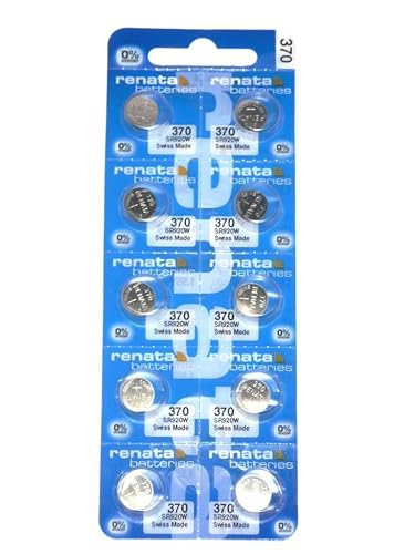 New Renata 10 Pcs/ Card Silver Oxide Battery SR920SW, 370 by