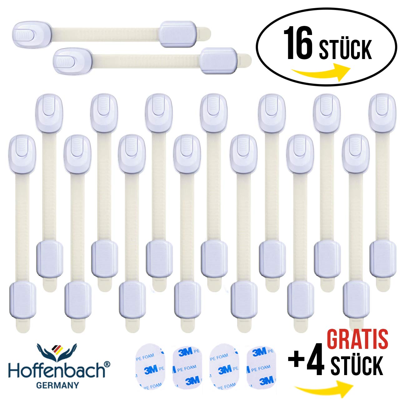 12x Schranksicherung zum kleben für Baby und Kind Kindersicherung für