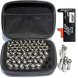 AA AAA Battery Organizer Case Storage Box with Battery Tester Checker, Holding 32 AA, 40 AAA Battery, (No Battery Included)