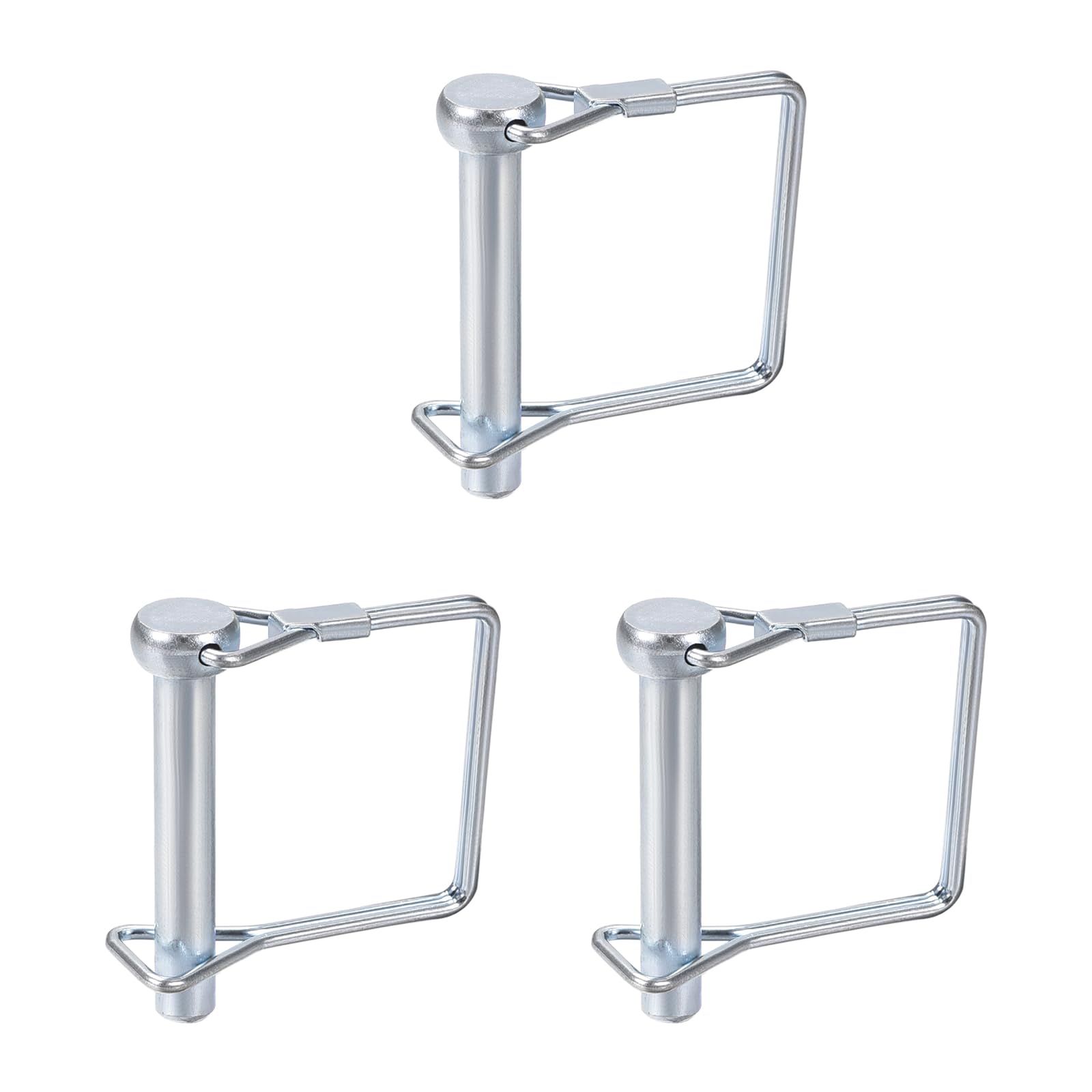 DTGN 8mm x 50mm (DxL) Shaft Locking Pin - 3Pack - Good for Farm Trailers Lawn - Carbon Steel Square Trailer Coupler Pin - Silver Tone