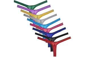 JAXFSTK Men's Minimal Coverage Bulge Thong Underwear See-through Mesh Mini Bikini Tangas