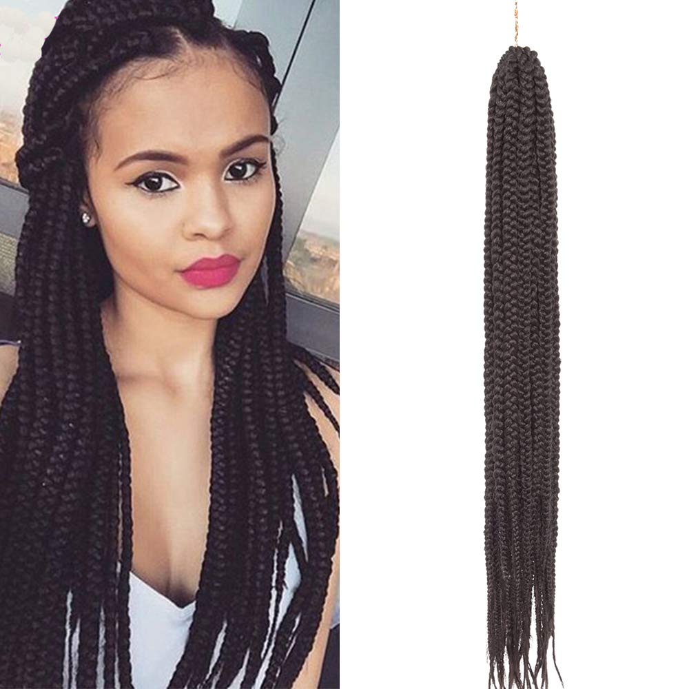 One Pack Crochet Twist Hair Braids - Synthetic Weave, Curly Braiding Hair Extension - 24" Inch, Natural Black