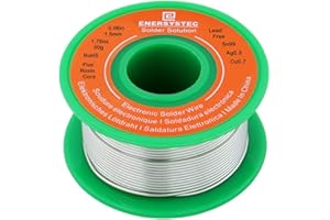 E ENERSYSTEC 1.5mm Electronic Solder Wire Lead Free Rosin Flux Core Diameter 0.06in Large Size Solder Wire Gauge 1.76oz 50g Sn99 Ag0.3 Cu0.7 Flow Electric Soldering Unleaded PB Free
