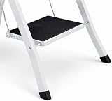 Oypla Foldable 3 Step Ladder Steel Non Slip Treads Safe Anti Slip Feet view 7
