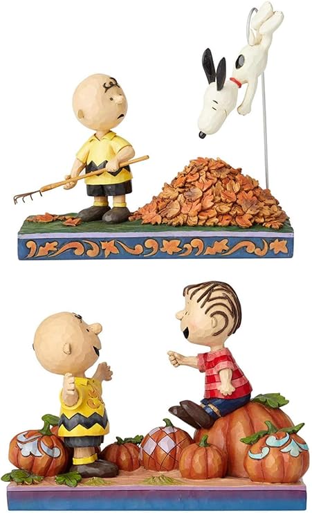 Amazon Co Jp Enesco ピーナッツ 秋 ハロウィン 収穫セット パンプキンパッチ パルスプラス 秋に飛び込む チャーリーブラウン ライナス スヌーピー 服 ファッション小物