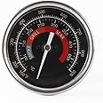 BBQ Grill Temperature Gauge Waterproof Large Face for Kamado Grill Joe Barbecue Charcoal Grill Stainless Steel 150-900°F Cooking Thermometer for Oven Wood Stove Accessories Tool Set Up Easy