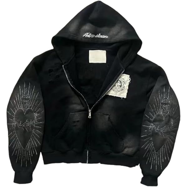 CEINOM Y2k Unisex Flame Print Hoodies Casual Oversized Long Sleeve
