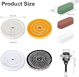 Ghopy 4 Pack Buffing Polishing Wheel Kit 4 Inch with Rouge Compound 1/4 inch view 3