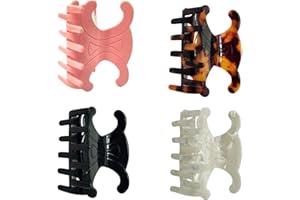 Premium Durable Acetate Butterfly Hair Clips, Celine Hair Clip, 4 Pack Medium Size Acetate Hair Claw Clips with Secure Hold, 
