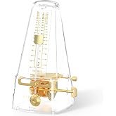 TERENCE Mechanical Metronome for Piano Guitar Violin Bass Drum and Other Musical Instruments Loud Sound,High Precision Track Beat and Tempo,Portable Metronome Gift Teaching for Beginners(Transparent)