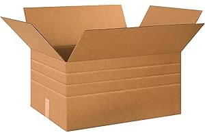 Tape Logic TLMD241812 Multi-Depth Corrugated Boxes, 24" x 18" x 12", Kraft (Pack of 10)