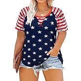 CARCOS Plus Size Tops for Women Short Sleeve Raglan Striped Tee Color Block Crewneck/V Neck Tunic Loose Fit Summer XL-5XL