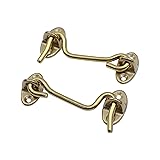 Risbay 2PCS 3.15" Golden Hook and Eye Latch Gate
