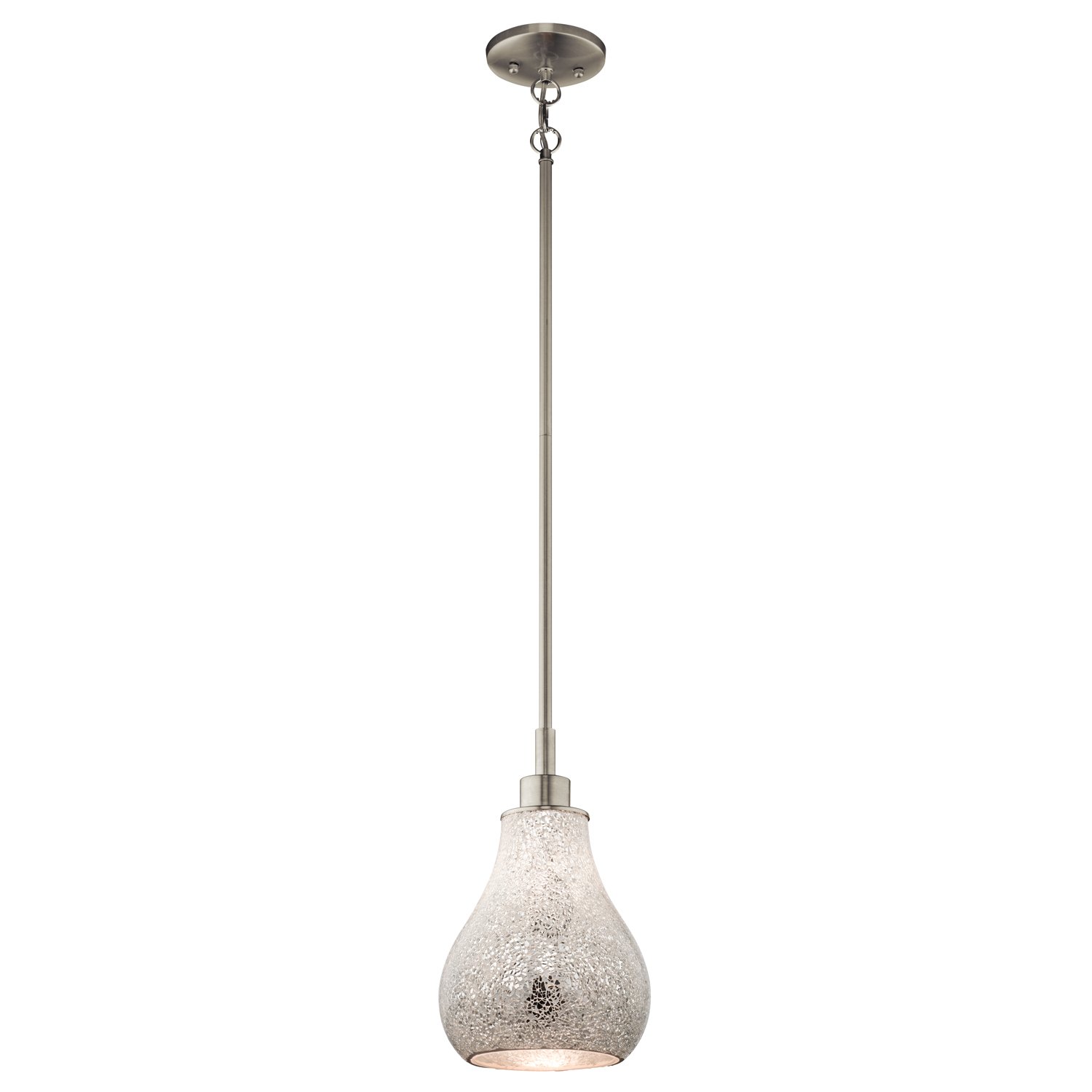 Kichler 65407, Crystal Ball Mini Cone Pendant, 1 Light, Brushed Nickel