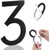 5 Inch House Numbers, Self-adhesive House Number Acrylic Modern House Numbers for Outside Black Mailbox Numbers Address Home 