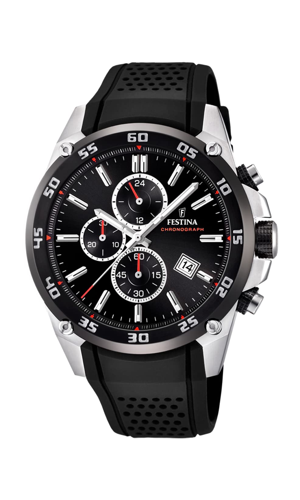 Festina 'The Originals collection' Men's Quartz Watch with Black Dial Chronograph Display and Black Rubber strap F20330/5