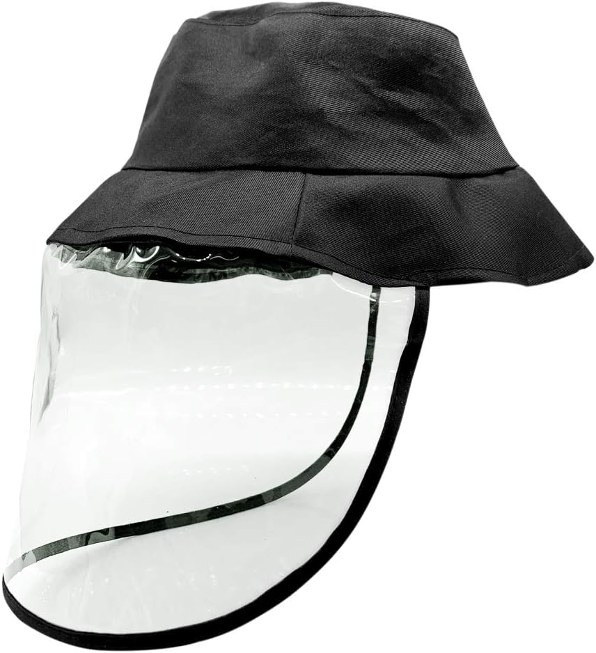 Protection Sun Hats Women,Littlelucifa Hygiene Protection Safety Prevent Splash Dust Bacterial Spectacles Eye Protection Cup for Shopping Travel Head Protective Cap Hard Hat Visors Man Cover - Black