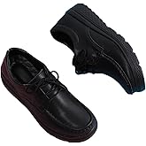 Purubylley Women's Slip Resistant Lightweight Nursing Shoes Comfortable Lace Up Work Shoes，Nursing Work Healthcare Slip Resistant Breathable Restaurant Food Service Leather Loafers