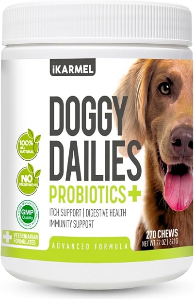 iKarmel Doggy Dailies Probiotics for Dogs 270 Chews Digestive Immunity