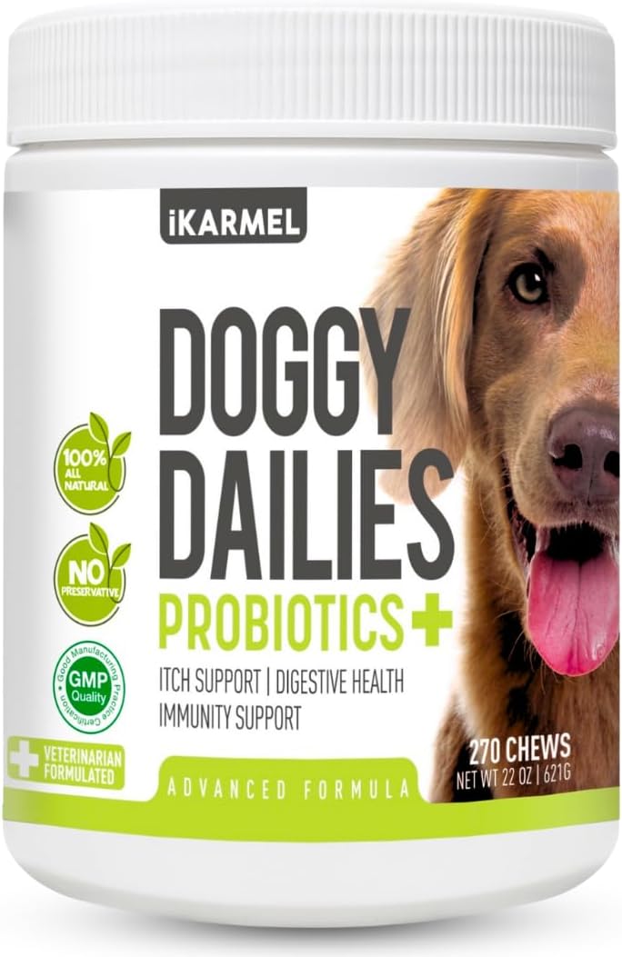 iKarmel Doggy Dailies Probiotics for Dogs 270 Chews Digestive Immunity