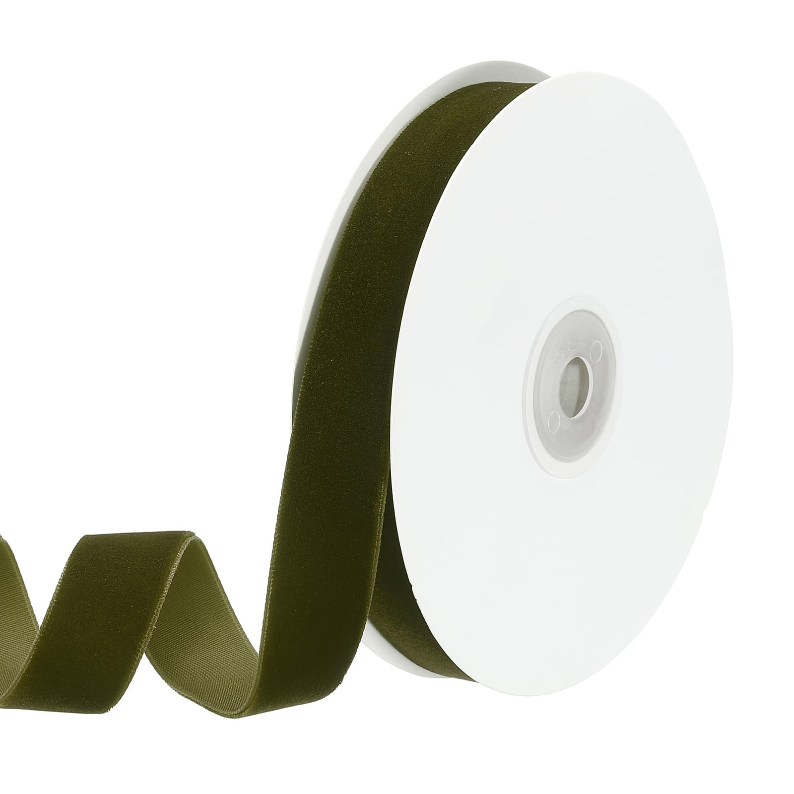 PATIKIL 0.75 Inch x 10 Yards Velvet Ribbons, Single Faced Vintage Velvet Ribbons Spool Perfect for Decor Gift DIY Wrapping Craft Wedding Hair Bow, Army Green