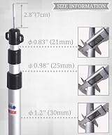 HIKEMAN Tent Poles Camping Poles for Tarp Awning Canopy 90-230 cm 4pcs Aluminum view 6