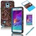 Galaxy Note 4 Case, [Real Tree Camo Design] Case, EC™ Luxury 3 in 1 Hybrid High Impact Soft TPU + Hard PC Case Cover for Samsung Galaxy Note 4 (AT&T, Verizon, T-Mobile, Sprint, And All International Carriers) with Screen Protector + Stylus (Camo-Blue)
