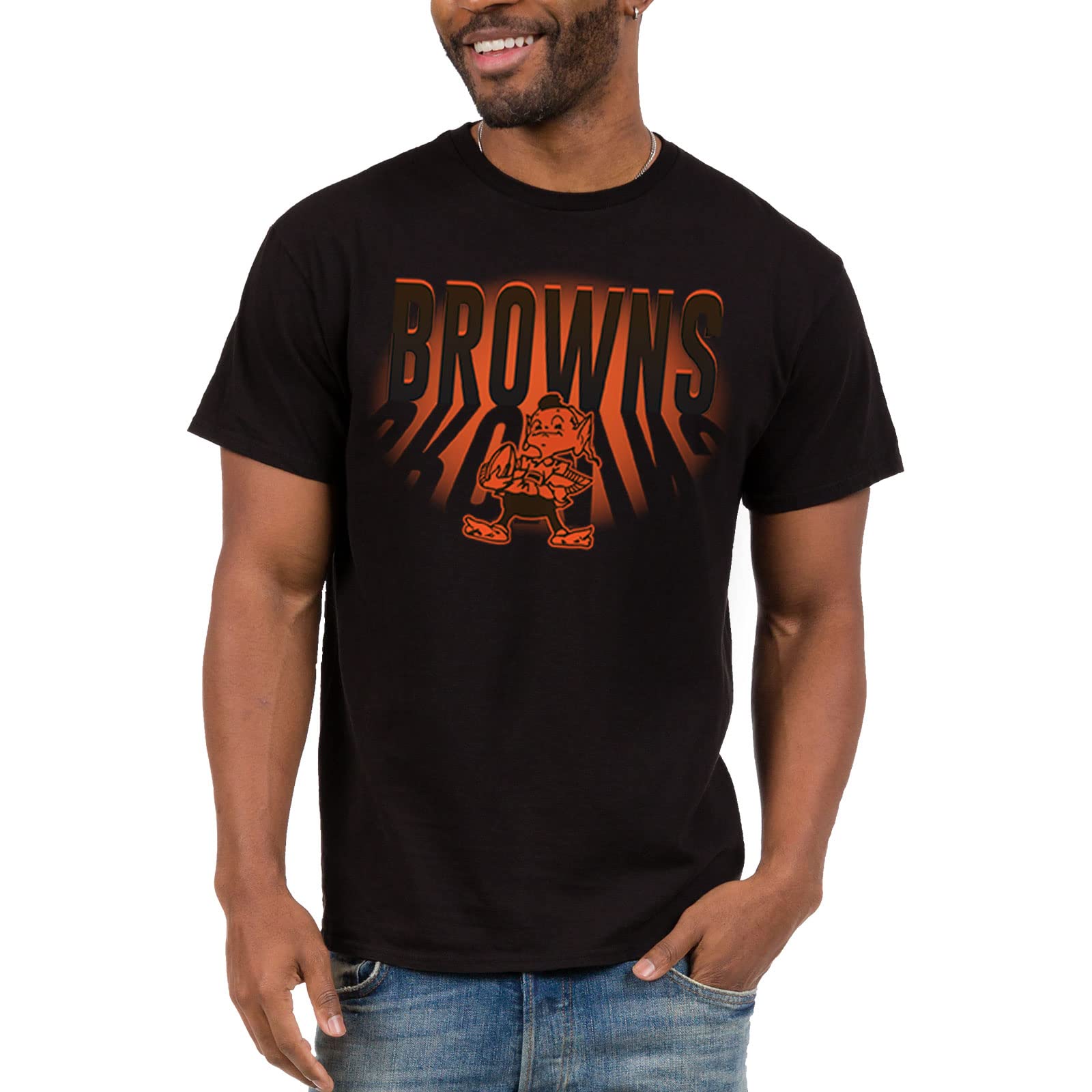 Junk Food Clothing x NFL - Cleveland Browns - Team Spotlight - Unisex Adult Short Sleeve Fan T-Shirt for Men and Women - Size Medium Image