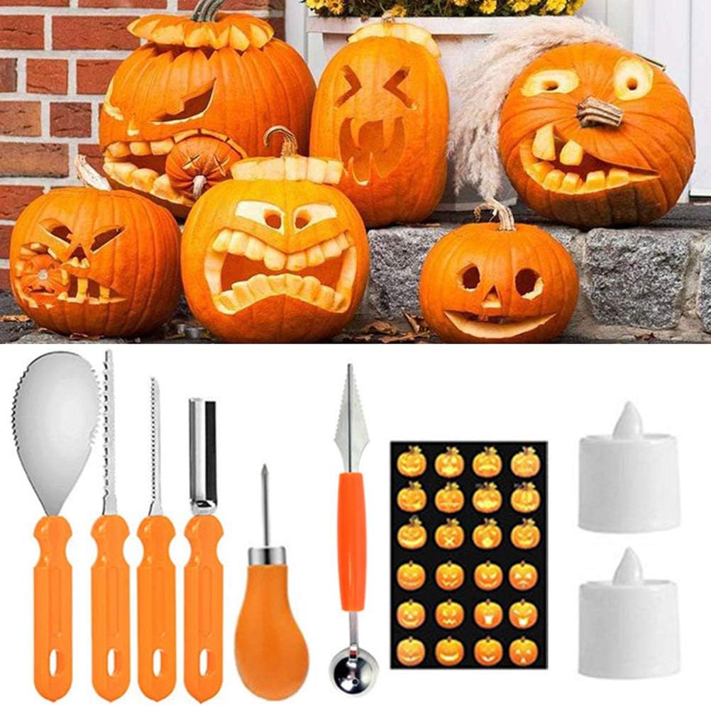 Amazon.de Halloween KürbisSchnitzset, 9 Stück Professionelle