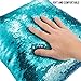 URSKYTOUS Reversible Sequin Pillow Case Decorative Mermaid Pillow Cover Color Changing Cushion Throw Pillowcase 16” x 16”,Turquoise and Pink