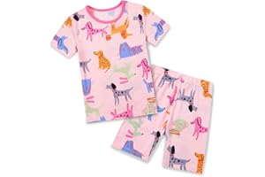 babee Reshinee Bamboo Viscose Toddler Girls Kids Pajama Sets Short Summer Cool Snug fit Sleepwear Pjs 2pcs Set