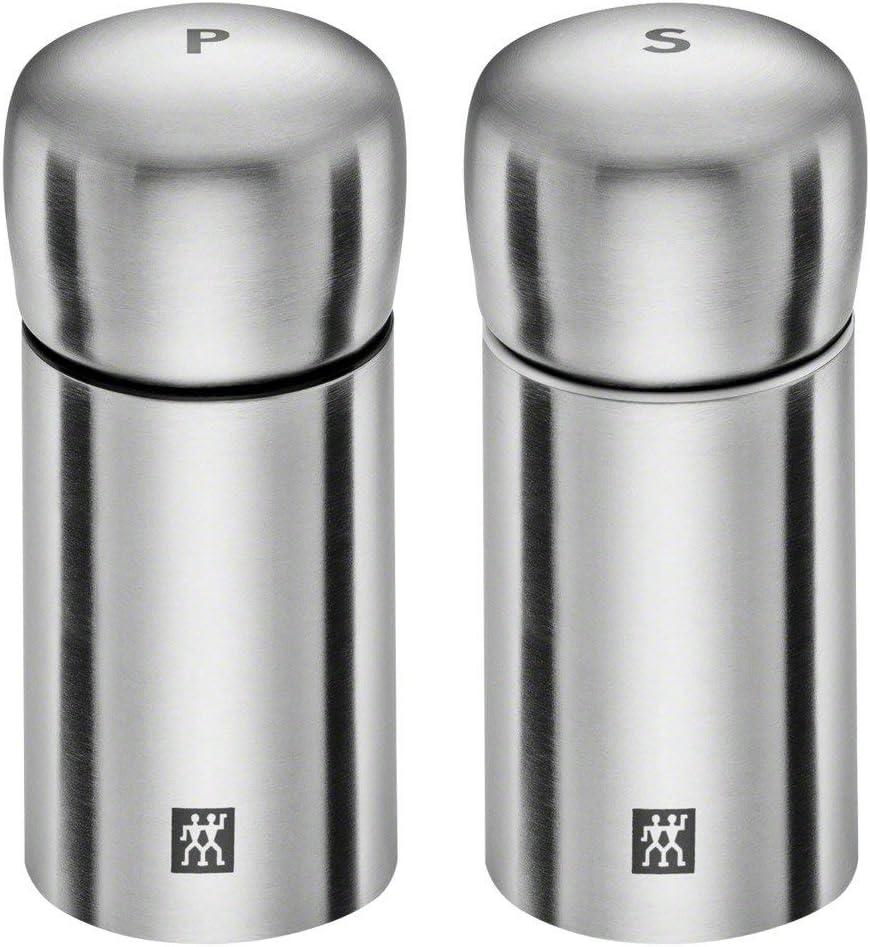 Zwilling 39500 – 025 – 0 Spices Set de 2 molinillos Sal y Pimienta Acero Inoxidable Acero Inoxidable Mate