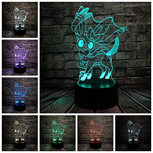 1 Pack,for Pokemon Go Action Figure Night Light LED 3D RGB Lamp for Pikachu Eevee Turtle Bird Fire Dragon Pokeball Ball Bulbasaur Bay Role Gift