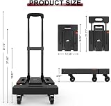 SOLEJAZZ Folding Hand Truck Dolly 500 lb 6 Wheels 2 Straps Black view 2